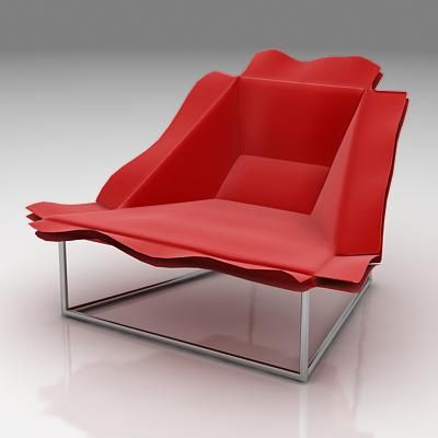 Italian red armchair in the style of hi-tech 3D model Moroso VOLANT Cod 295_110-103-77