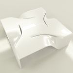 White Italian table of high-tech CAD 3D - model symbol Moroso Vertigo Cod 06H 90-90-27