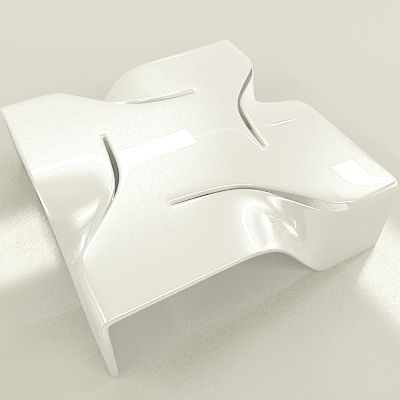 White Italian table of high-tech CAD 3D - model symbol Moroso Vertigo Cod 06H_90-90-27