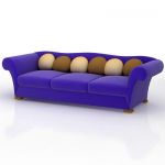 Italian sofa with pillows blue 3D model Natuzzi 1