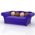 Italian sofa with pillows blue 3D model Natuzzi
