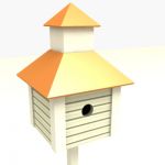 Wooden bird feeder 3DS Nestling box 01