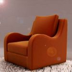 3d model of orange chair in the Art Nouveau style CasaNova Normandie 1
