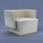 Square armchair minimalism 3D – model  CAD symbol IPE Cavalli Petite Fleur