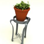 Flower in the pot to stand forged 3DS Plant stand 02