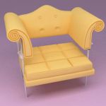 Italian armchair 3D – model  CAD symbol Poltrona Frau Hydra