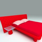 3D - model double bed modern red Poltrona Frau Nuage 2