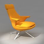 Yellow armchair in the style of hi-tech 3D model B&B Italia Radar