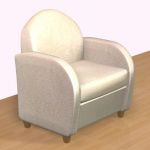 White armchair modern CAD 3D - model symbol Rotunda