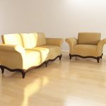 classic sofa with armchair 3D Model SOFA1MK70set