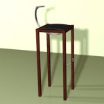 Wooden bar stool modern CAD 3D - model  symbol Driade Sarapis