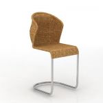 Wicker chair France CAD 3D - model symbol Ligne Roset Sloane