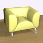 Armchair in the minimalist style CAD 3D - model symbol Soft