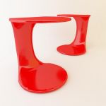 Italian red chair high-tech CAD 3D - model symbol Moroso T-Yo-Yo R 40 43 45