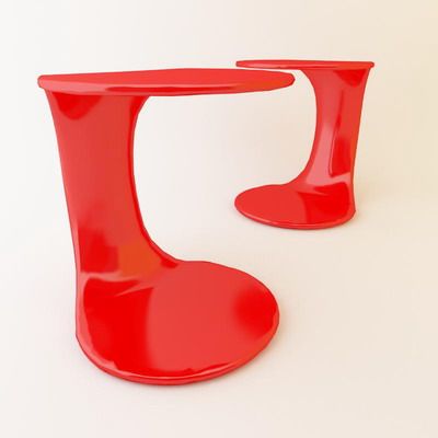 Italian red chair high-tech CAD 3D - model symbol Moroso T-Yo-Yo R 40_43_45