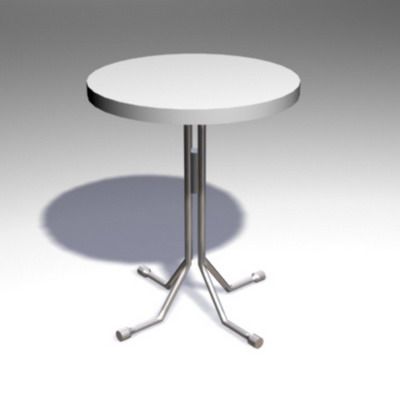 Round white table in the style of minimalism CAD 3D - model symbol TABLE 08