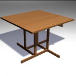 Wooden square table CAD 3D - model symbol TABLE 10