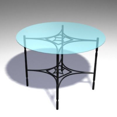 Round table with glass tabletop 3D - model TABLE 11