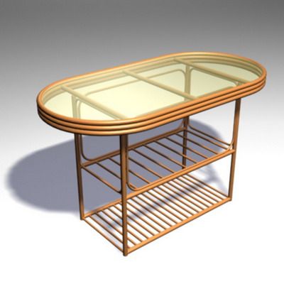 Oval table with a transparent tabletop 3D - model TABLE 27