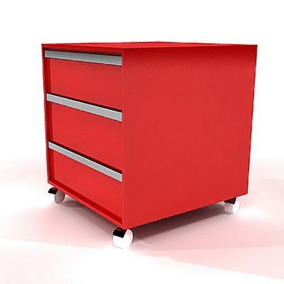 Red italian socle style minimalism 3D - model Mdf Italia TABLE 1