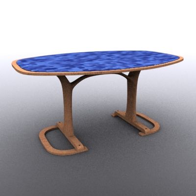 Modern wooden table 3D - model Table29KND005