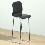 Black Italian bar stools 3D model Cappellini Tate