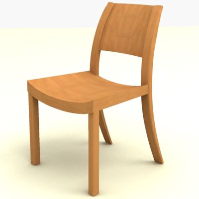Wooden chair in the Art Nouveau style CAD 3D - model symbol Tonon & C Alpha