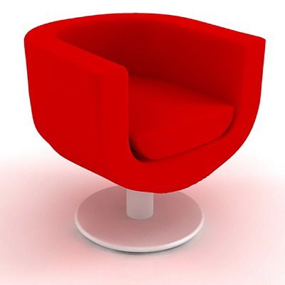Red chair in the Art Nouveau style 3D model B&B Italia Tulip