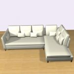 3D - model white sofa with pillows Flexform  Victor Large II