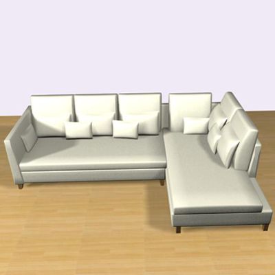 3D - model white sofa with pillows Flexform _Victor Large II