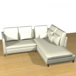 3D - model white sofa with pillows Flexform  Victor Large I
