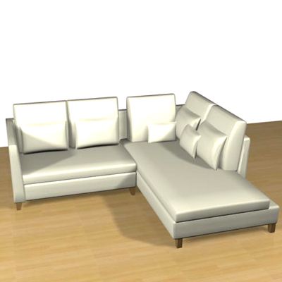 3D - model white sofa with pillows Flexform _Victor Large I