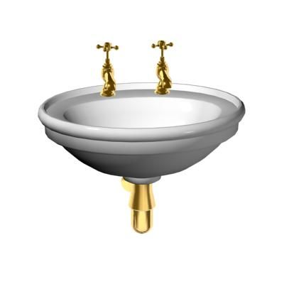 Italian Modern oval sink 3D - model CAD symbol DevonDevon Windsor console_2