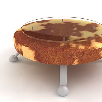 Italian round table with glass tabletop 3D model ADRENALINA ata3