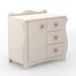 White chest of drawers for the childrens room modern Spain 3D object Ambardi bedside-table 2