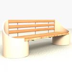 Wooden bench modern 3DS bench 03