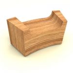 Wooden bench for the garden 3D model bench 08