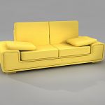 3D - model yellow sofa with pillows  Casa nova best