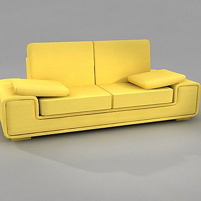 3D - model yellow sofa with pillows  Casa nova best