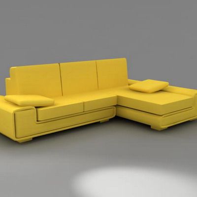 3D - model yellow sofa with pillows CasaNova best_of_angle