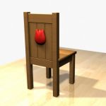 Wooden chair for the childrens room Spain 3D model Ambardi chair