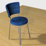Round blue chair modern 3DS chair Image soft