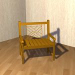 lLow wooden stool CAD 3D - model symbol chair 01