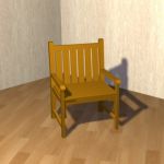 Wooden 3D - model chair 02