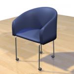 Blue Italian modernist chair 3D Model Cia International chair 1