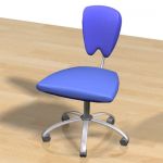 Italian blue office chair 3D model Cia International chair