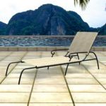Wicker sunbed with forged parts 3D object chaise longe 02
