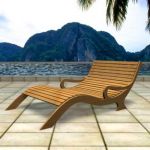 Wooden sunbed CAD 3D - model symbol chaise longe 03