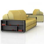 3D - model sofa with shelves Roche Bobois chess02