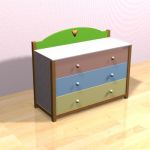 Ukrainian childrens room chest of drawers for the avant-garde 3D – model  CAD symbol Amigo commode